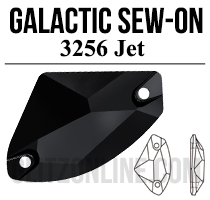 3256 Glitzstone Jet Black Crystal Sew On Galactic Rhinestones
